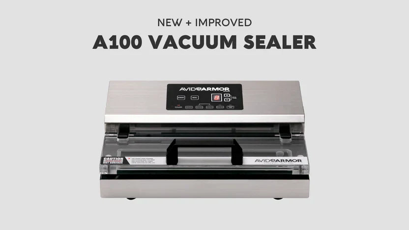 Avid Armor A100 GEN 2 vacuum sealer front view with digital control panel