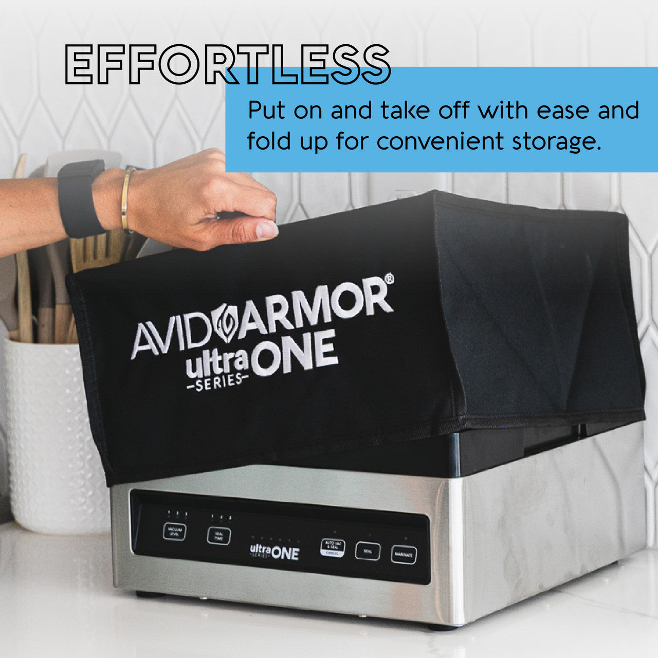 Secure your Ultra Series chamber vacuum sealer with this durable dust cover, designed to fit perfectly and protect against dust. Essential for maintaining a clean and efficient sealing environment.