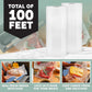 Two rolls of food wrap with images showing its use on food items.
