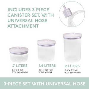 3-piece vacuum sealer canister set