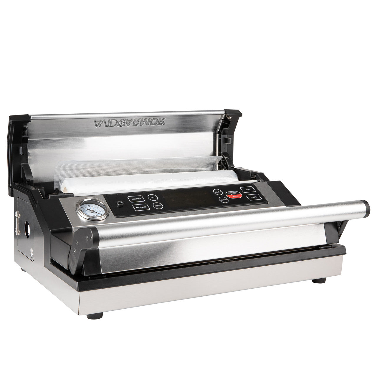Roll storage on the new Avid Armor A420 stainless steel heavy duty vac sealer  machine