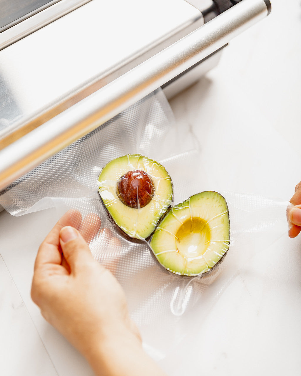 Avid Armor vacuum sealer bag with avocado sealed using the A420 vac sealer