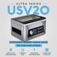 Avid Armor Ultra Series USV20 professional chamber vacuum sealer for home kitchen with stainless steel body and clear view lid