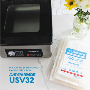 Pouch sizes designed exclusively for the Ultra Series USV32 Chamber Vacuum Sealer