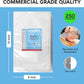 Avid Armor vacuum seal bag with dimensions and features on a blue background