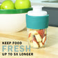 Glass container with teal