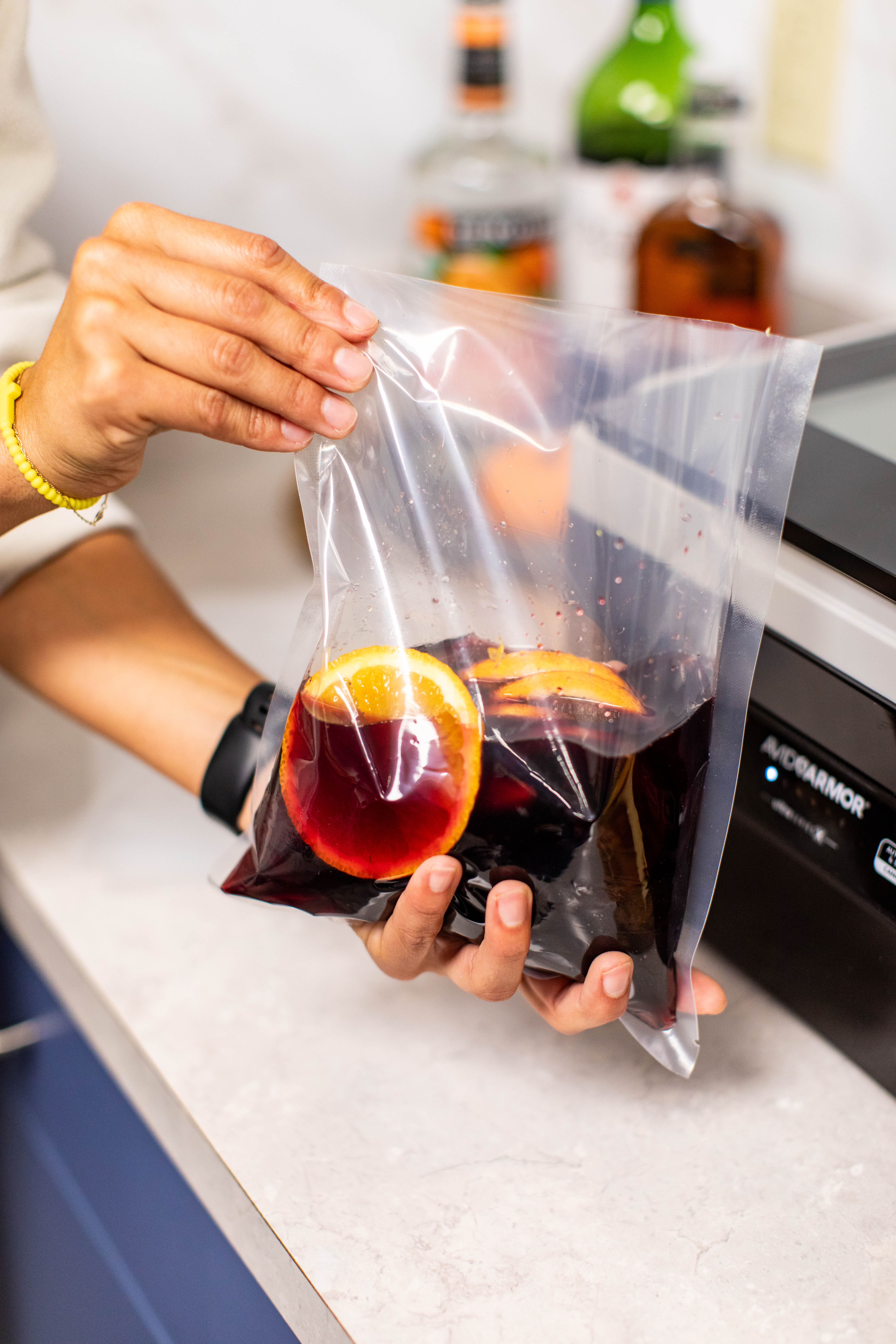 Savor the Moment: Red Wine and Fruit in a Chamber Pouch for Freshness and Flavor