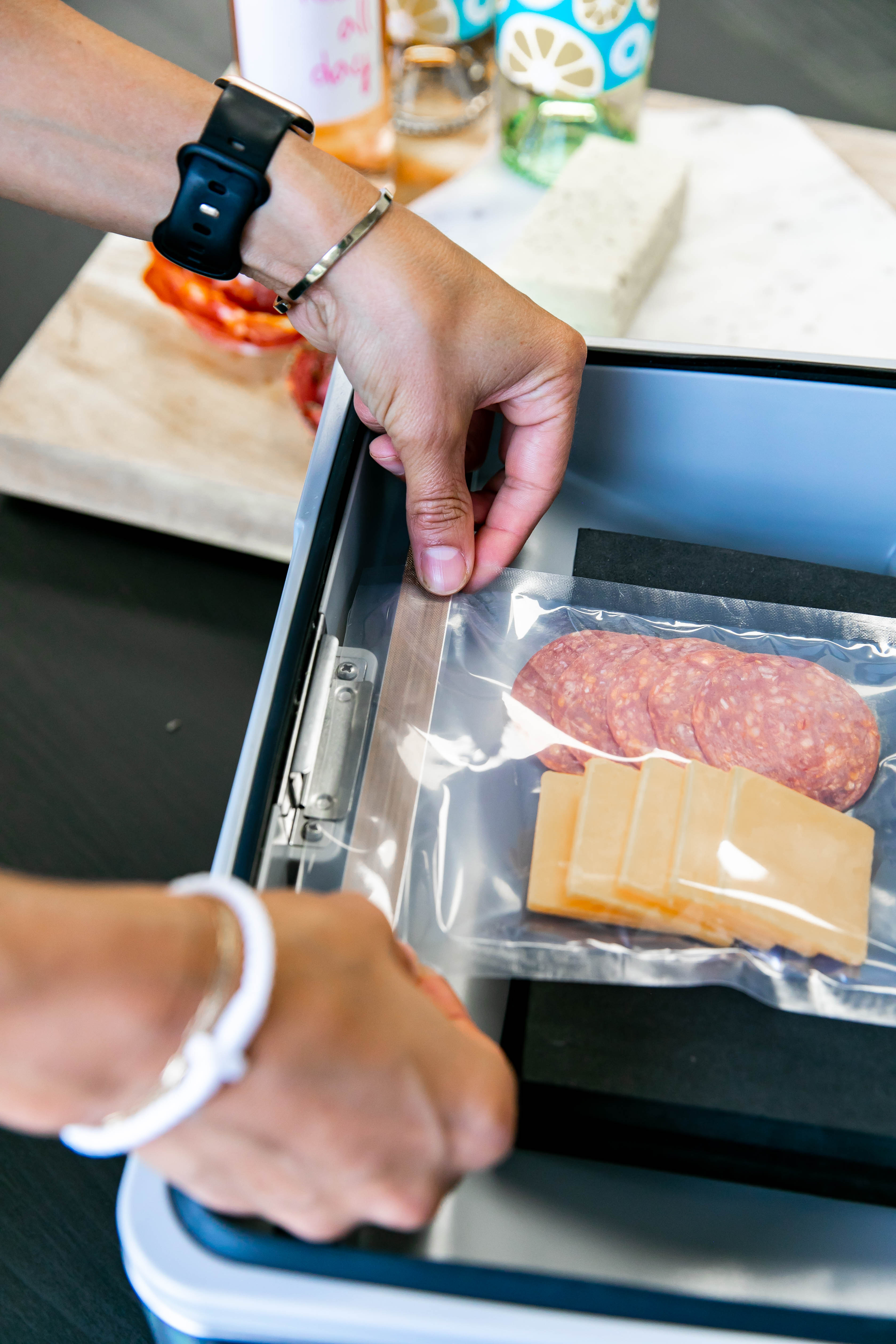 Vacuum sealed meat and cheese