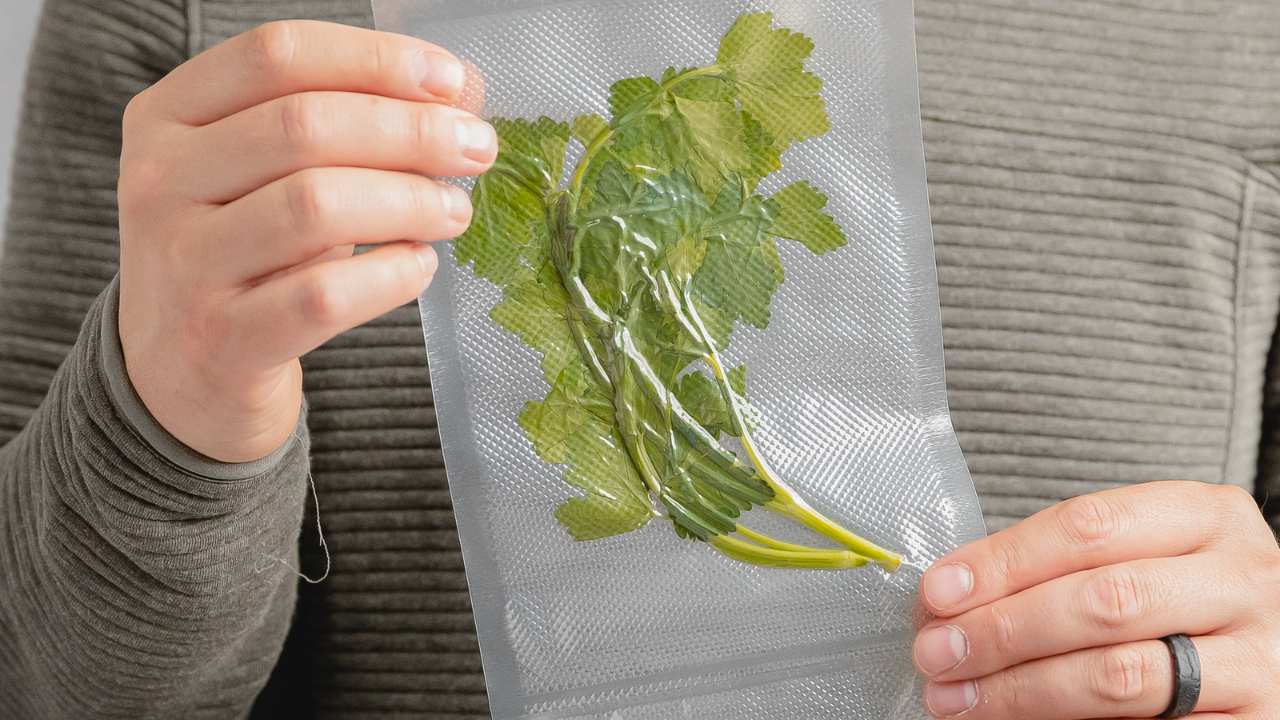 vacuum sealed cilantro