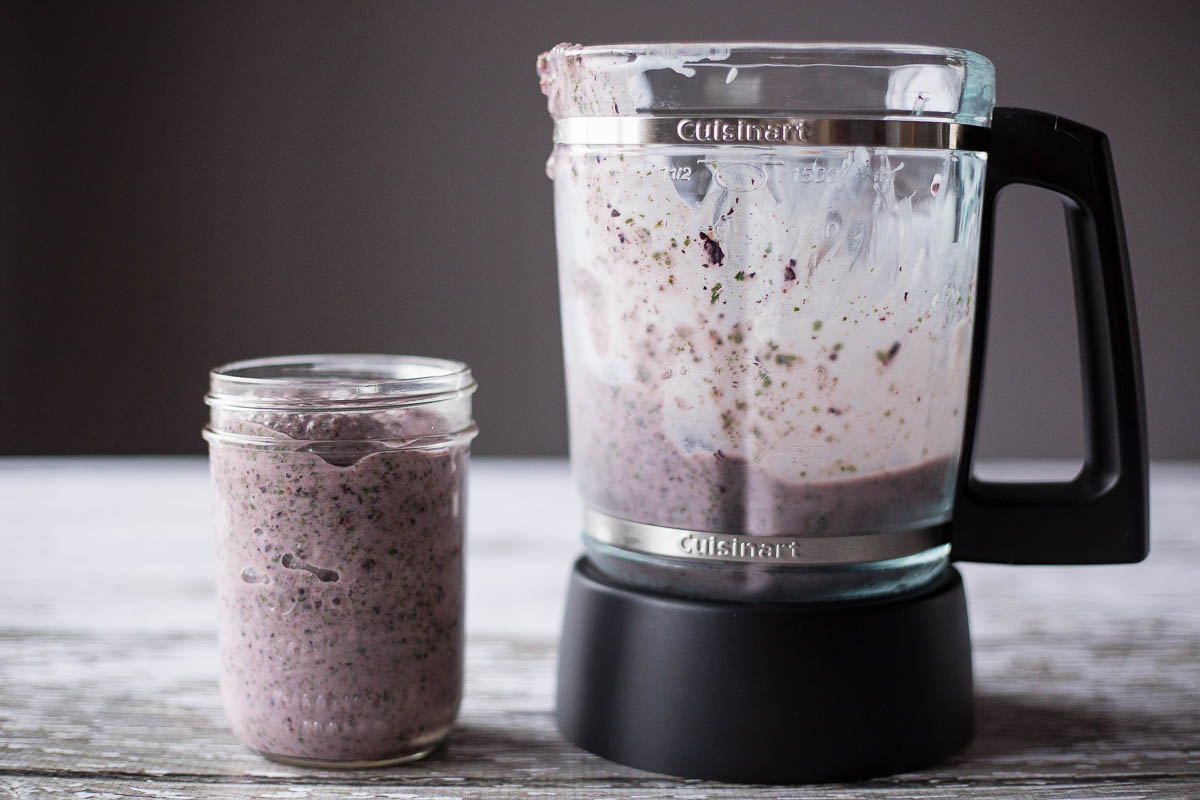 Pour smoothie from blender and serve.