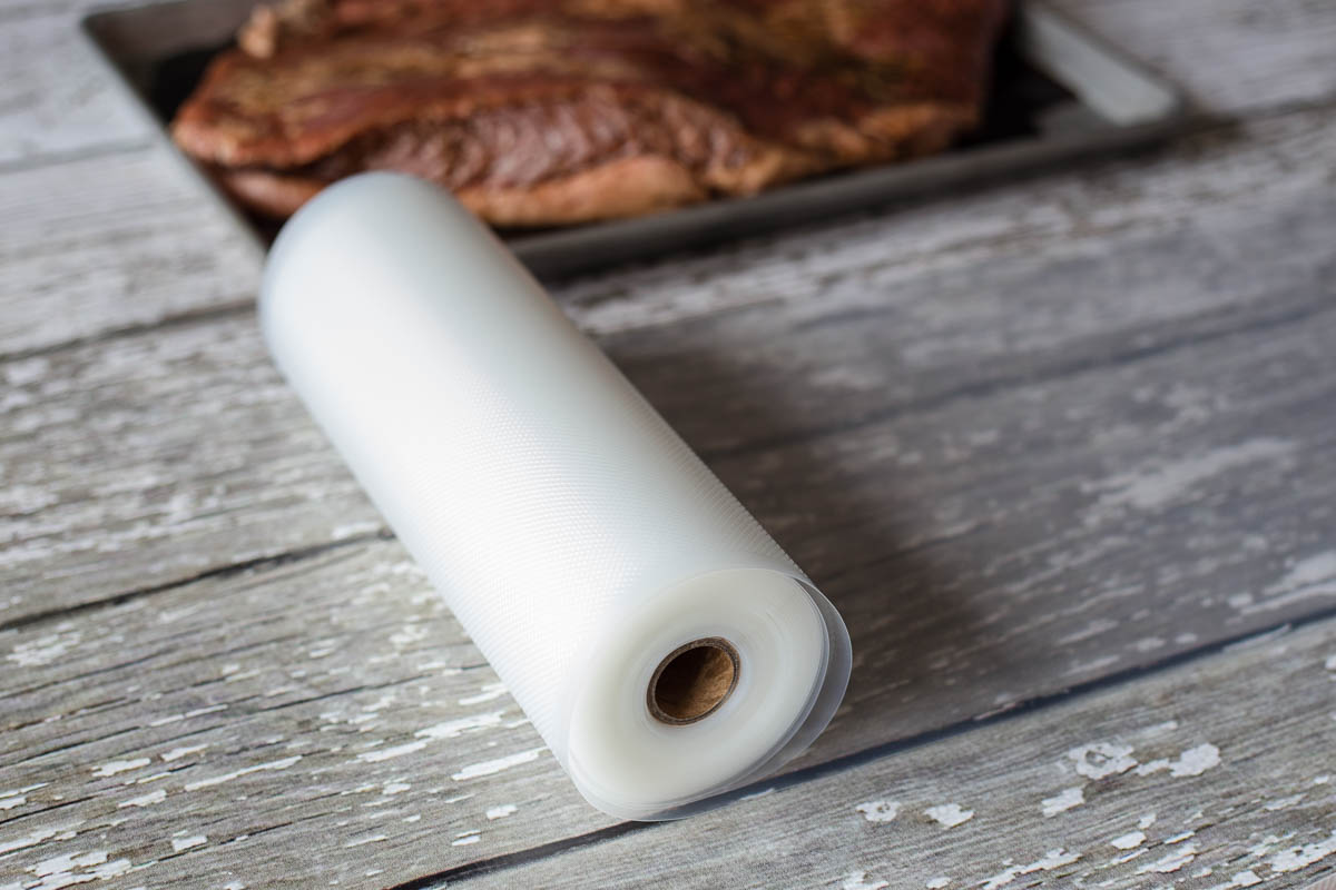 Make a vacuum sealer roll bag for the beef brisket