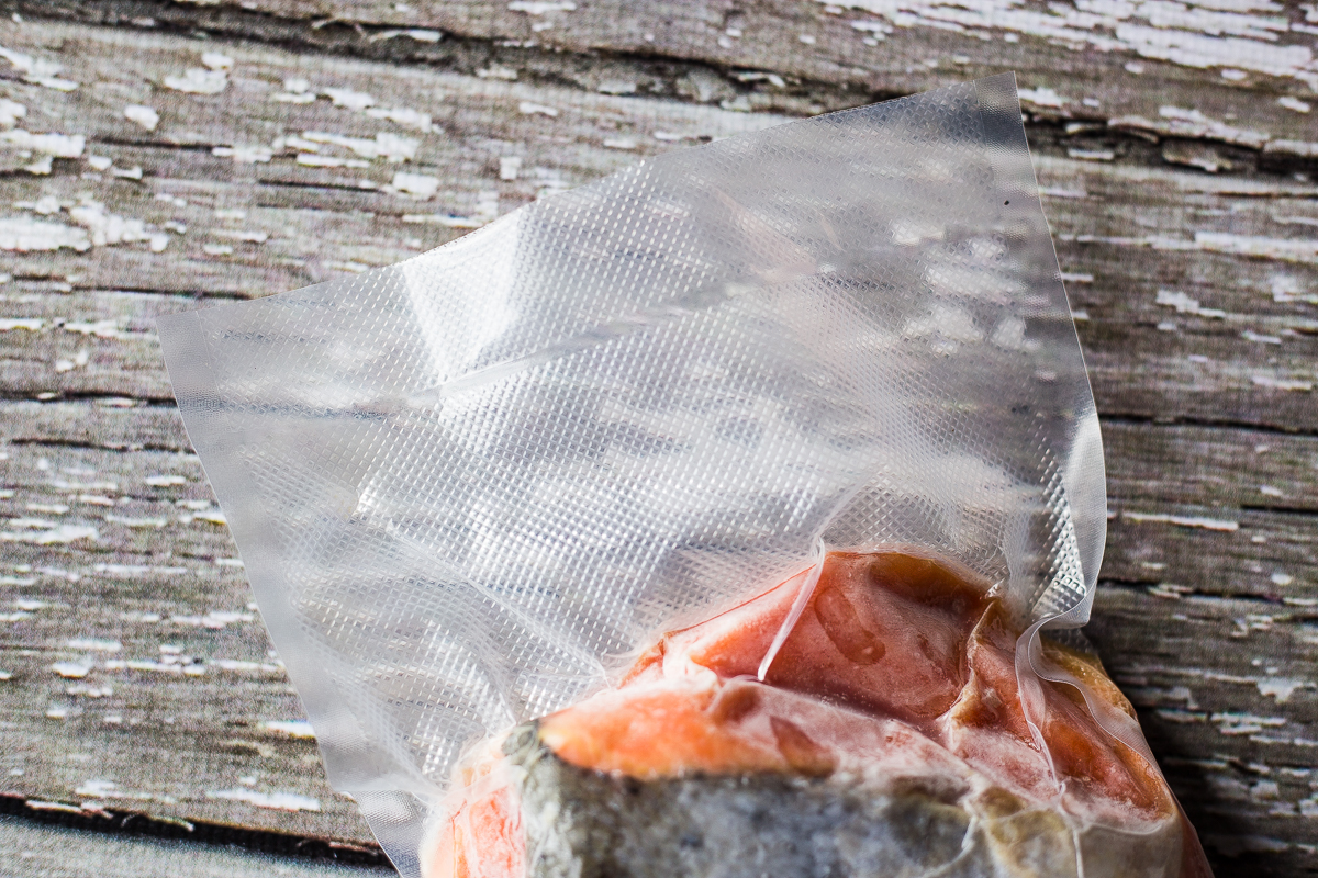 Good seal on vacuum sealed frozen salmon