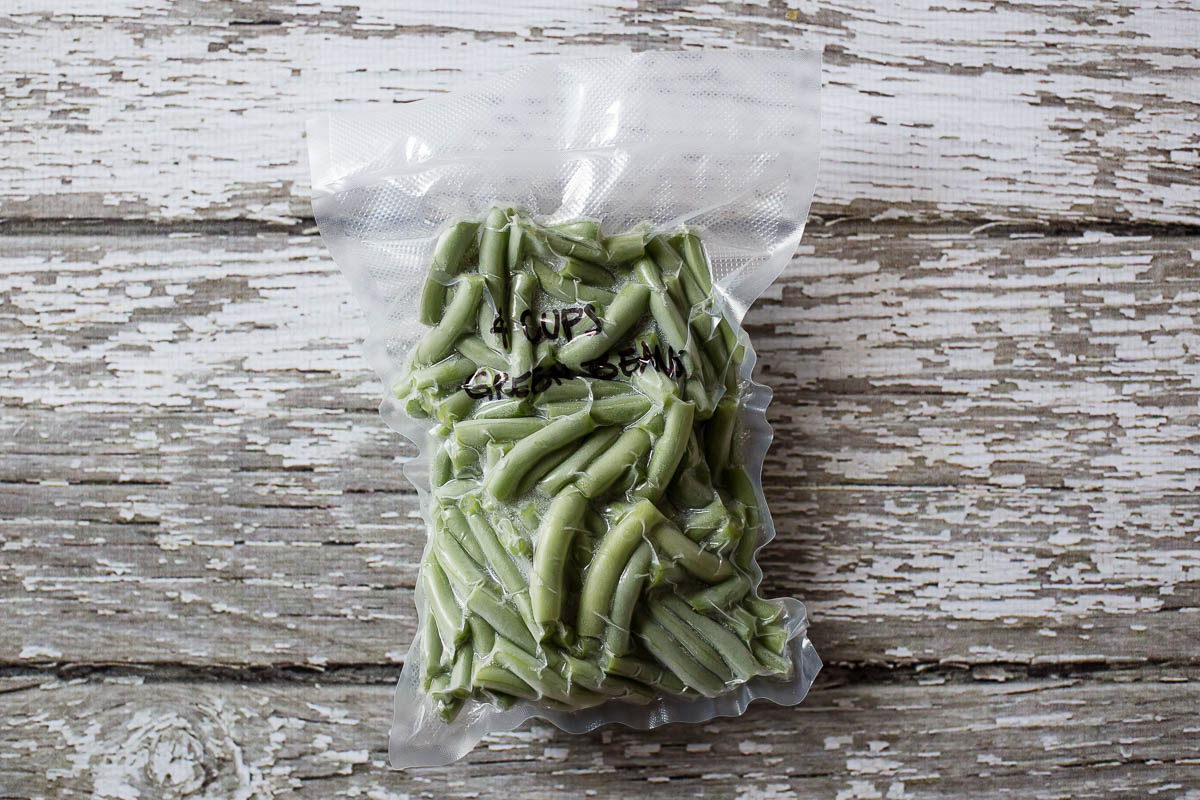 4 cups vacuum sealed frozen green beans