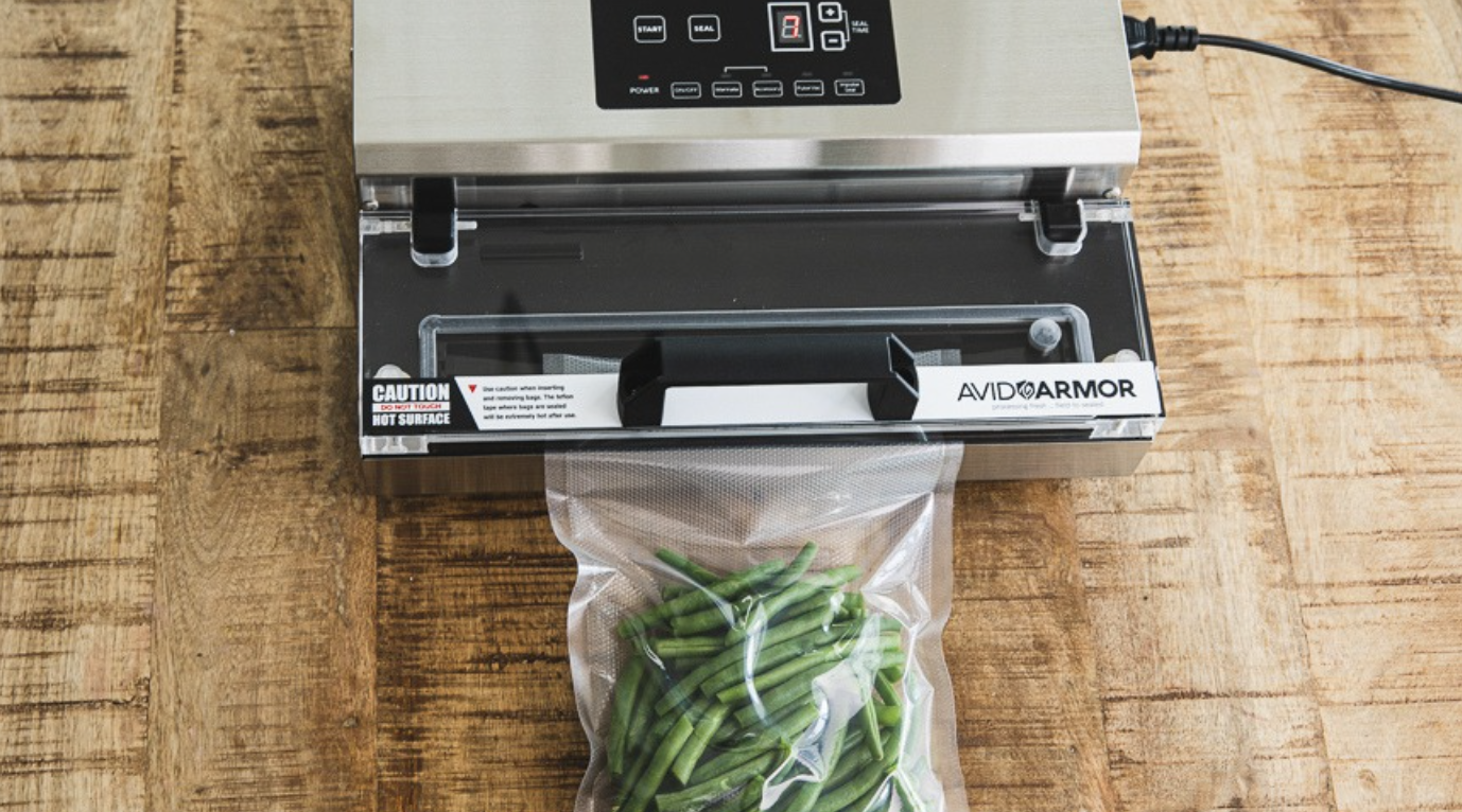 vacuum sealing blanched green beans